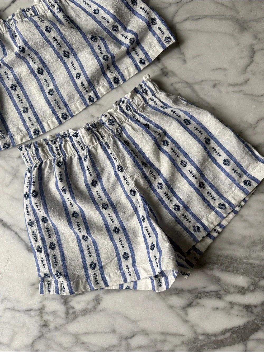 Kids Two-Piece Blue & White Striped Set Size 7